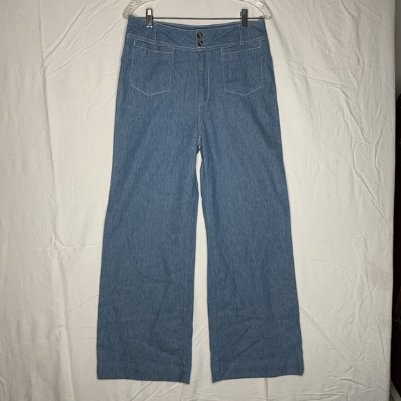 Pilcro & The Letterpress Women's Blue Jeans 28 High Waisted Straight Cut - Picture 1 of 6